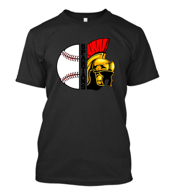 Spartans Baseball Helmet And Ball T-Shirt