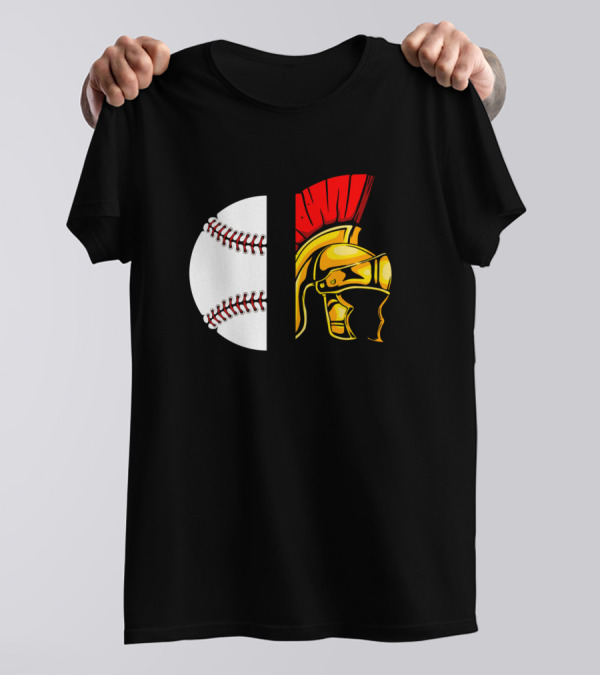 Spartans Baseball Helmet And Ball T-Shirt