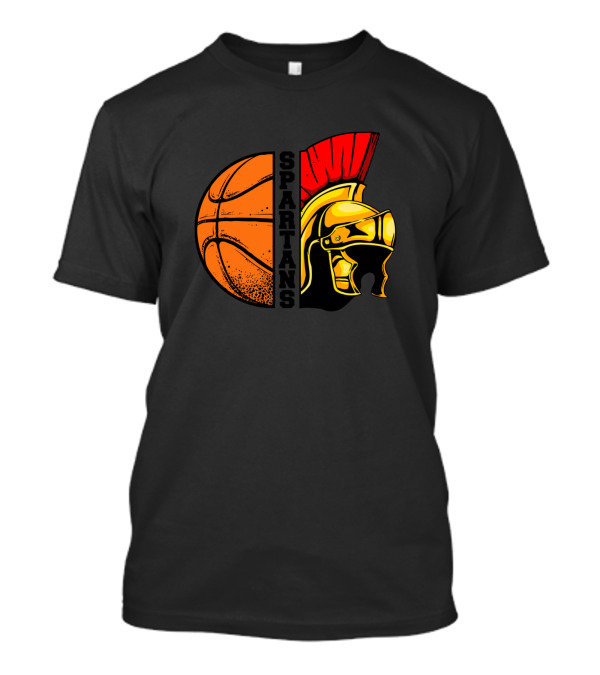 Spartans Basketball Helmet And Ball Fusion T-Shirt
