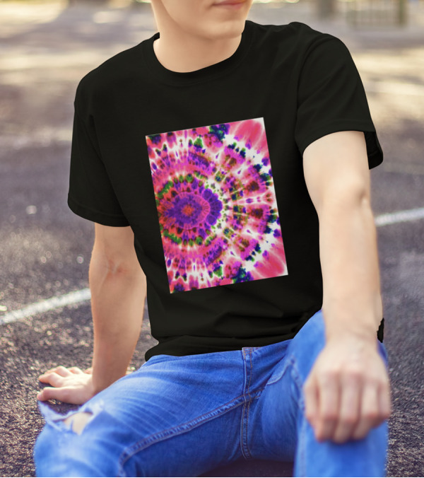Tie Dyeing Tinctures Vibrant Spiral Burst Colors T-Shirt