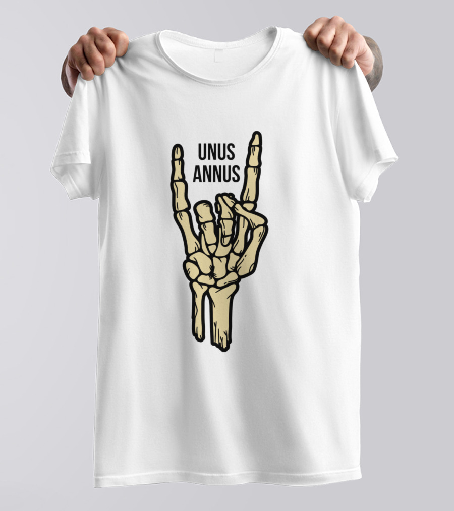 Unus Annus Skeleton Hand Gesture T-Shirt