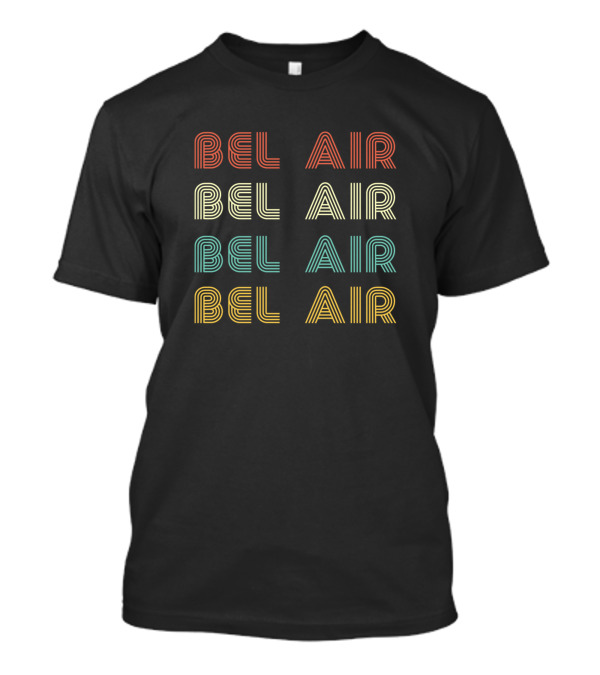 BEL AIR Vintage Retro Style Multicolor Classic Look T-Shirt