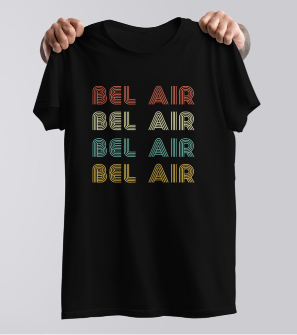 BEL AIR Vintage Retro Style Multicolor Classic Look T-Shirt