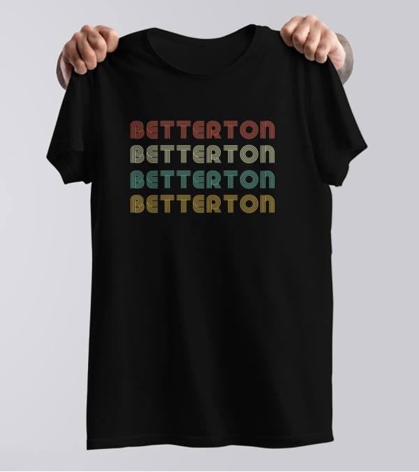 BETTERTON Vintage Retro Style Typography T-Shirt