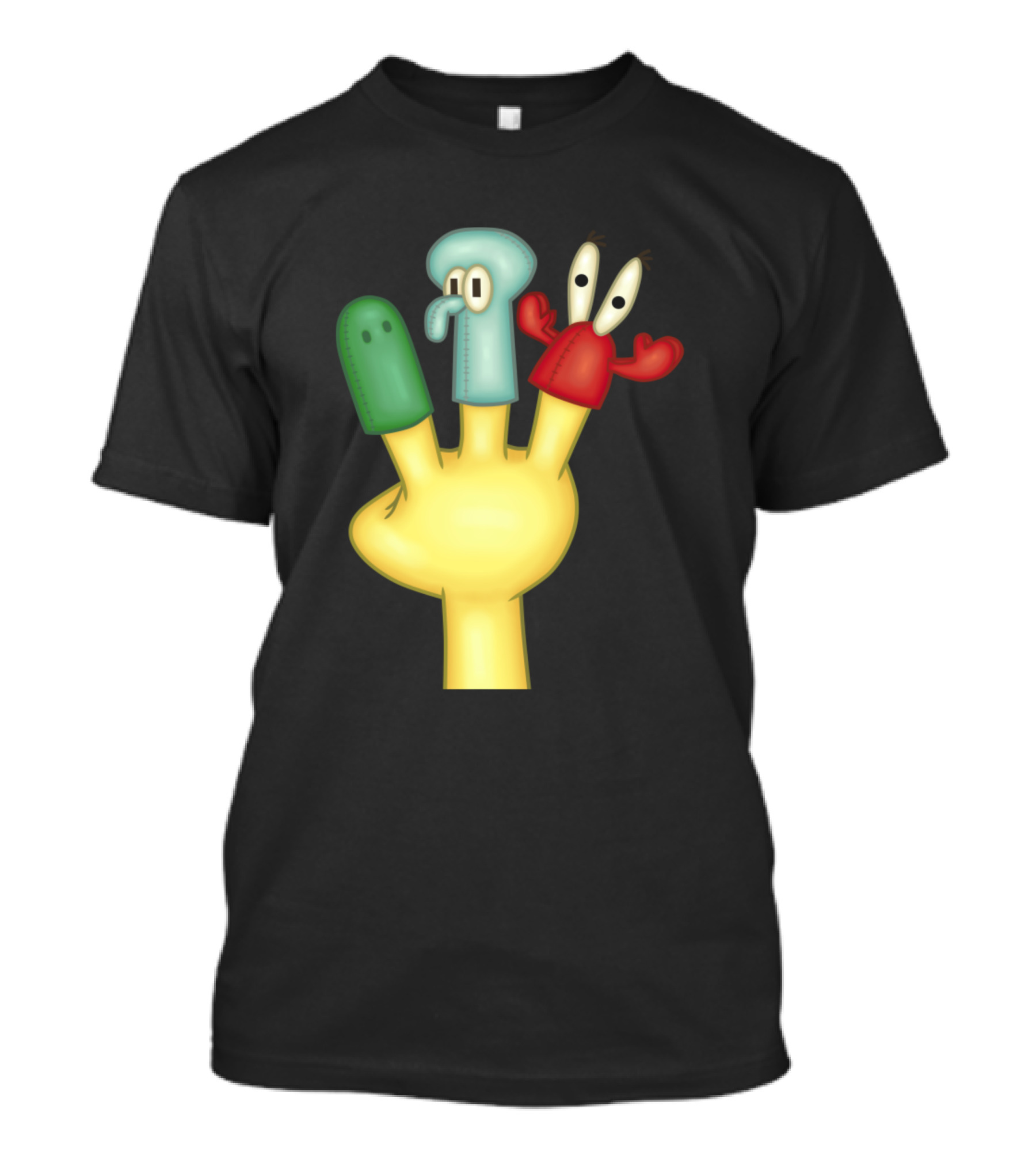 Wormie Dead Finger Puppet Parody Squid Red Green Characters T-Shirt