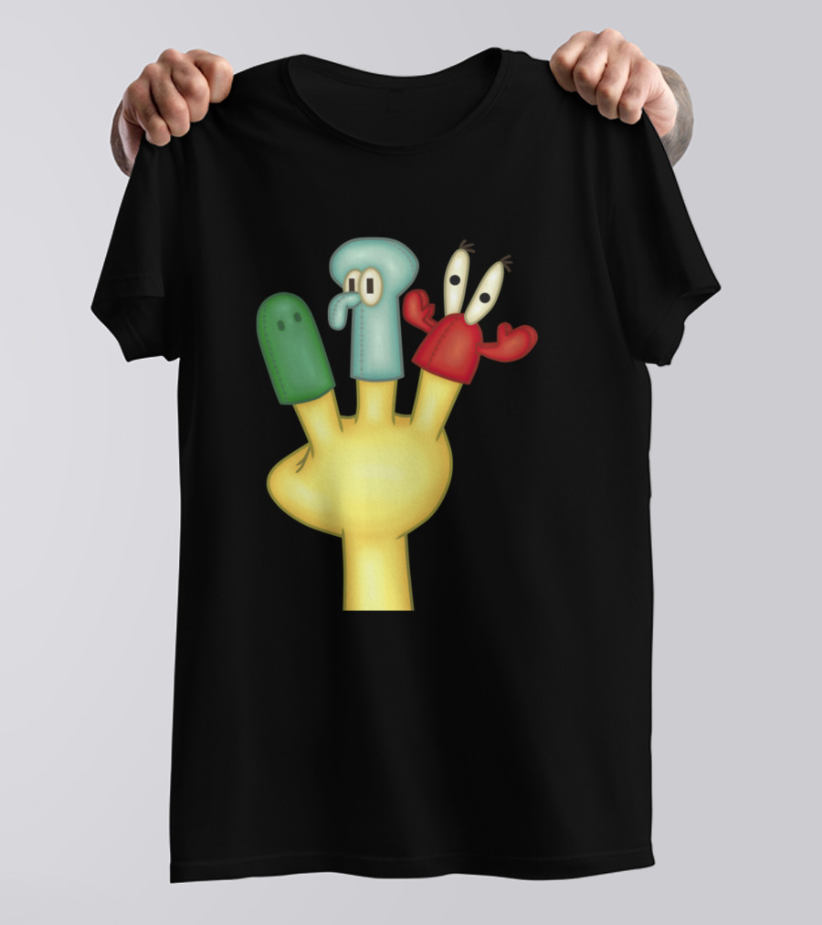 Wormie Dead Finger Puppet Parody Squid Red Green Characters T-Shirt
