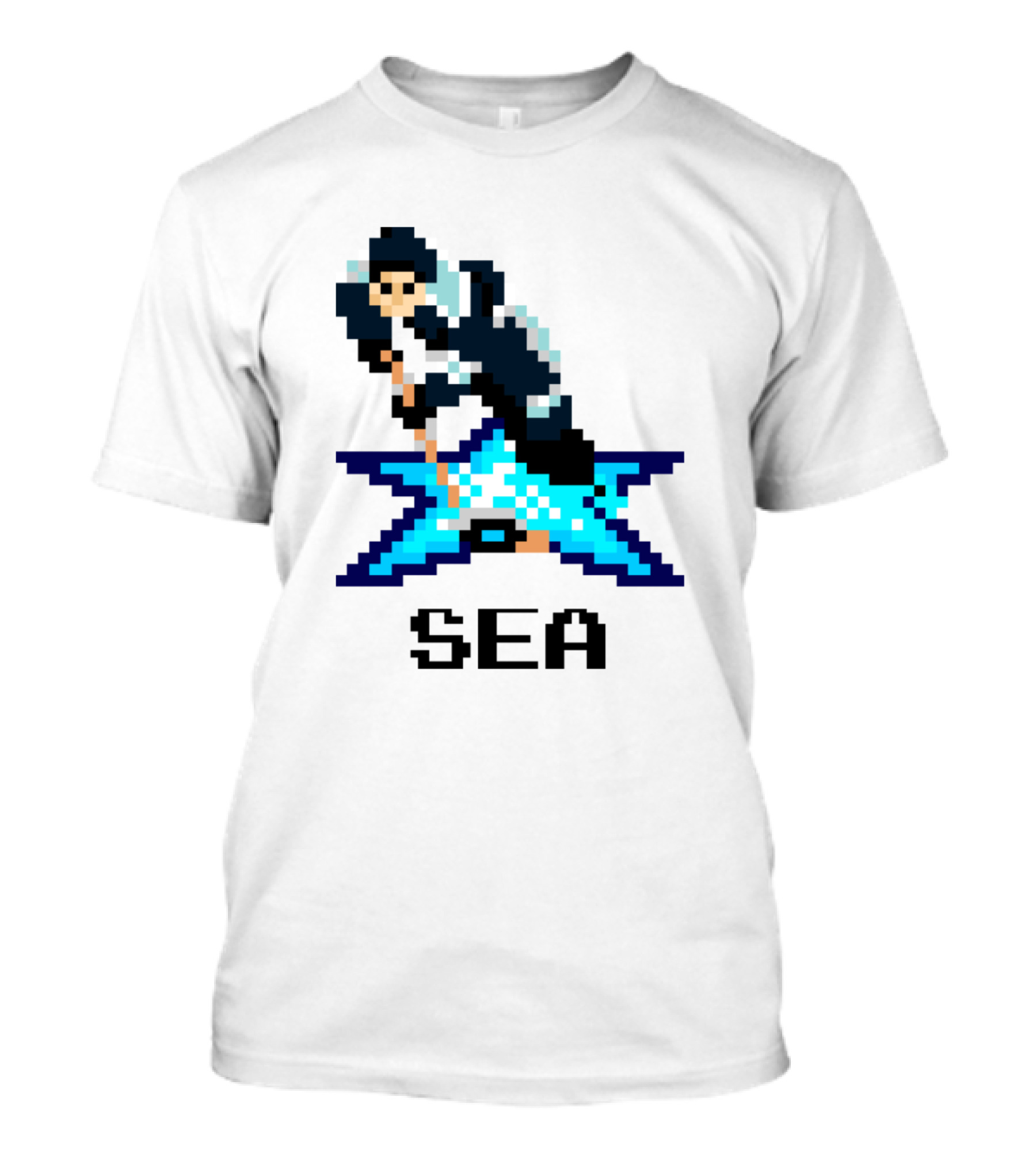 16 Bit Ice Hockey SEA Pixel Art Player T-Shirt