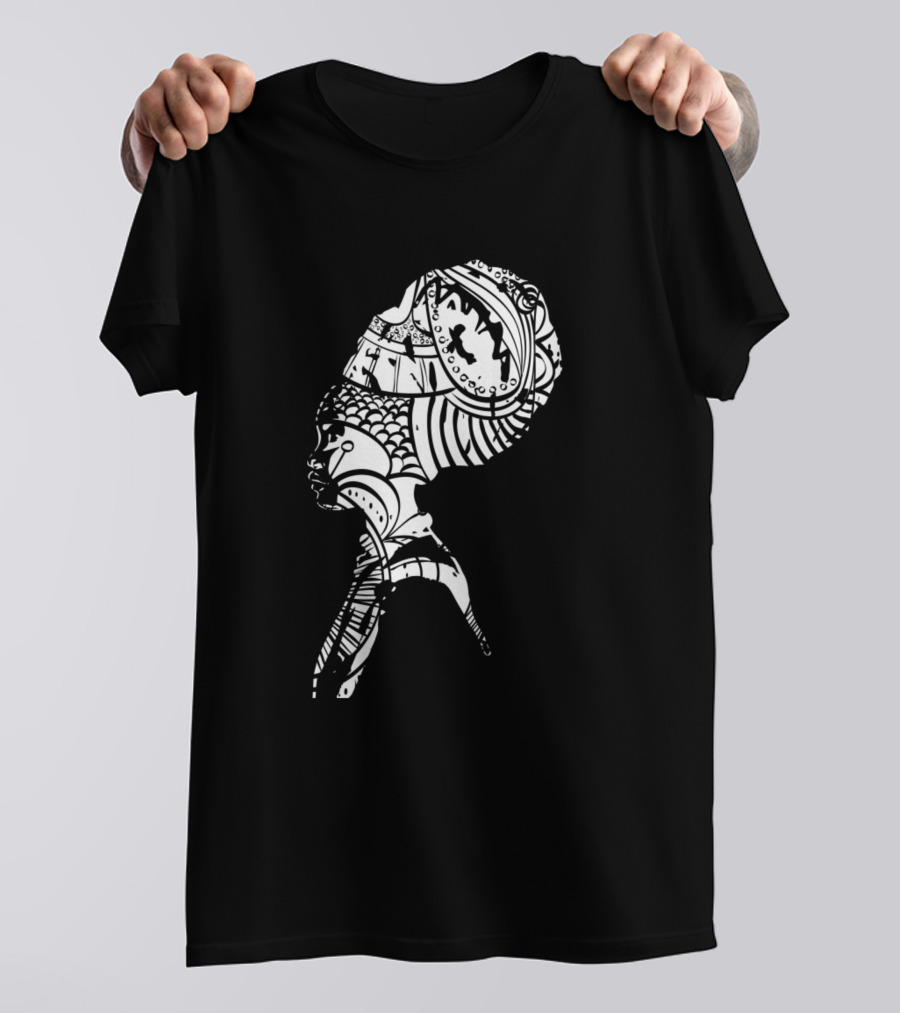 African Artistic Pretty Woman Abstract Pattern Profile T-Shirt