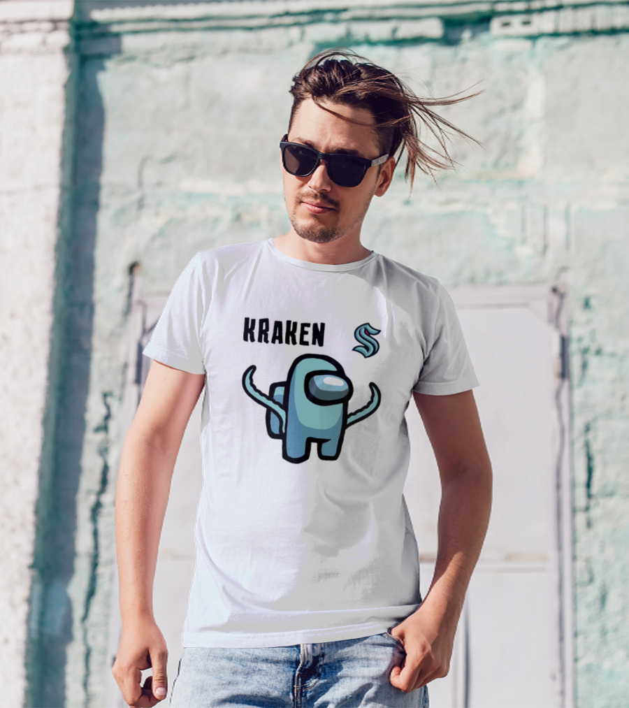 Kraken Among Us Seattle S Logo Crewmate With Tentacles T-Shirt