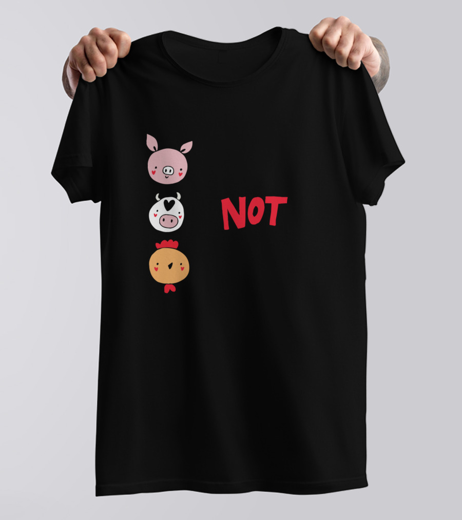 Animals Friends Not Food Vegan Pig Cow Chicken T-Shirt