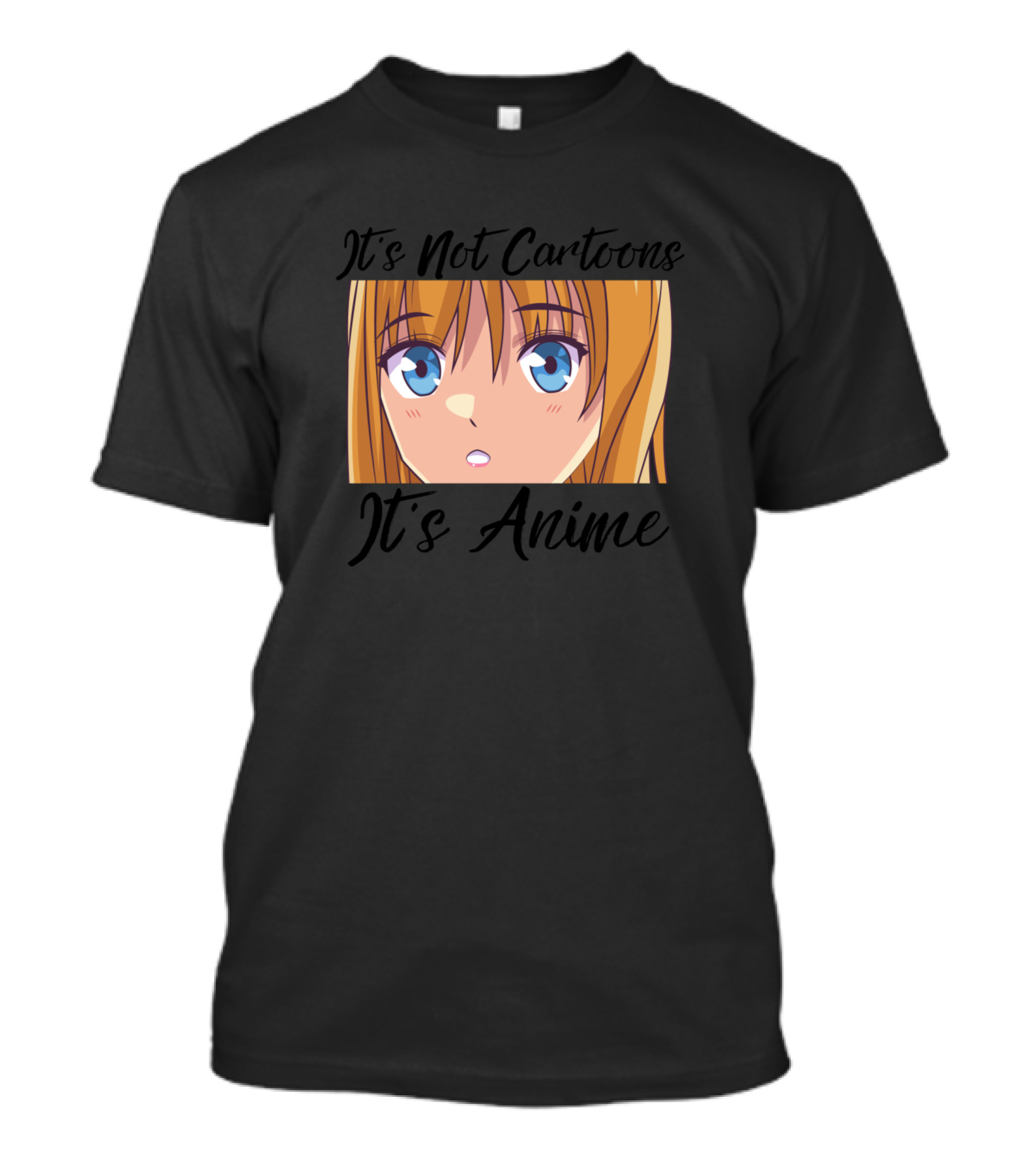 Anime Weeb Merch It's Not Cartoons It's Anime Blue-Eyed Character T-Shirt