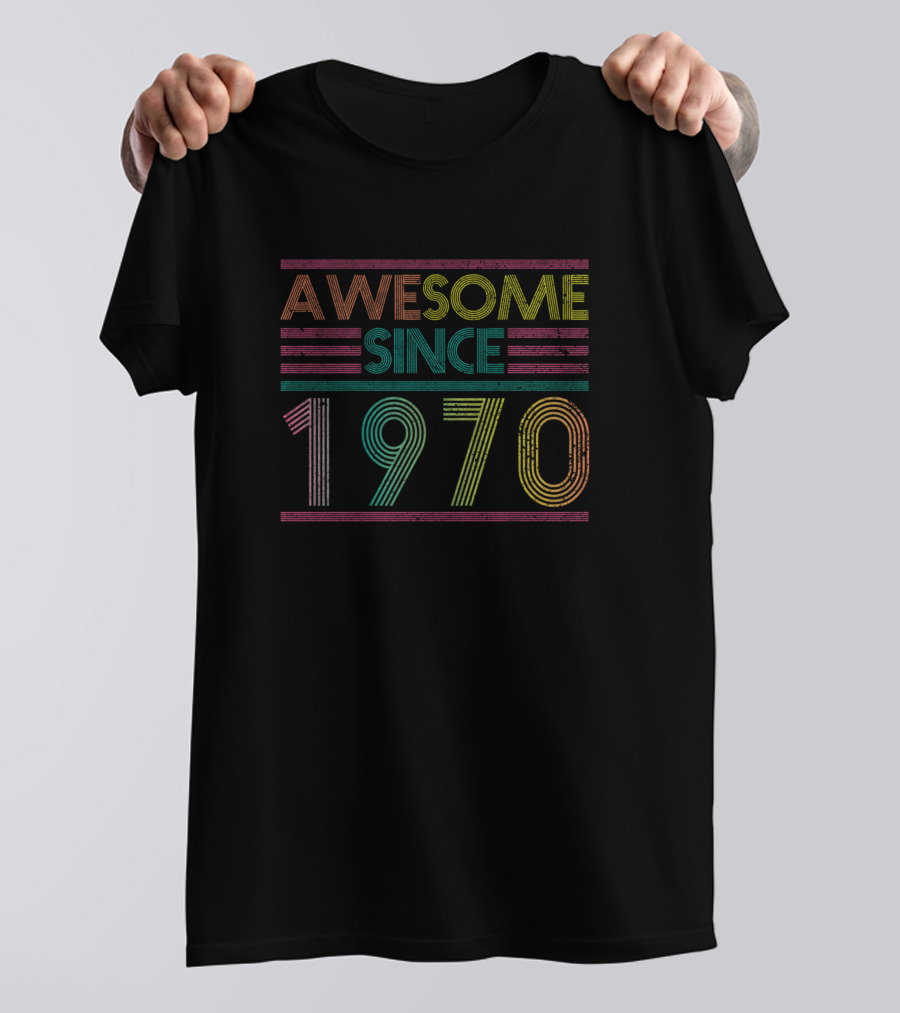 Awesome Since 1970 Retro Vintage Birthday Year T-Shirt