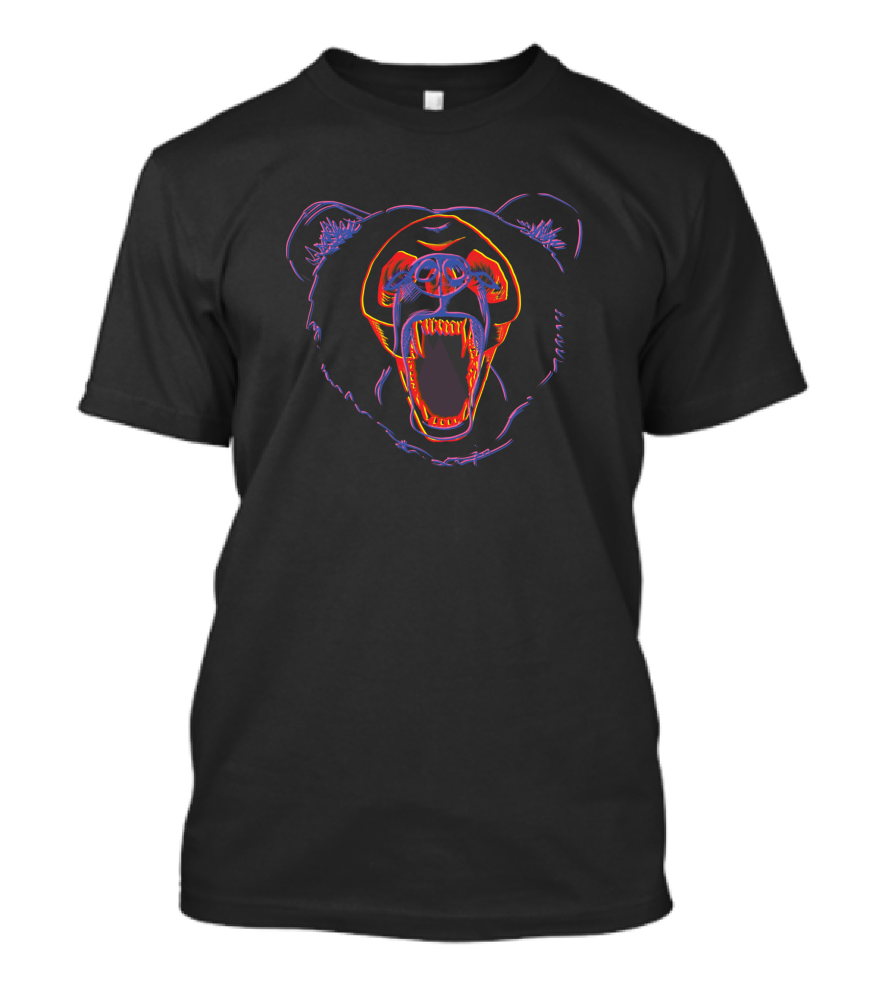 Bear Neon Roaring Face T-Shirt