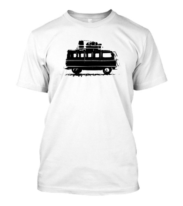 Black White Travel Van Adventure Journey T-Shirt