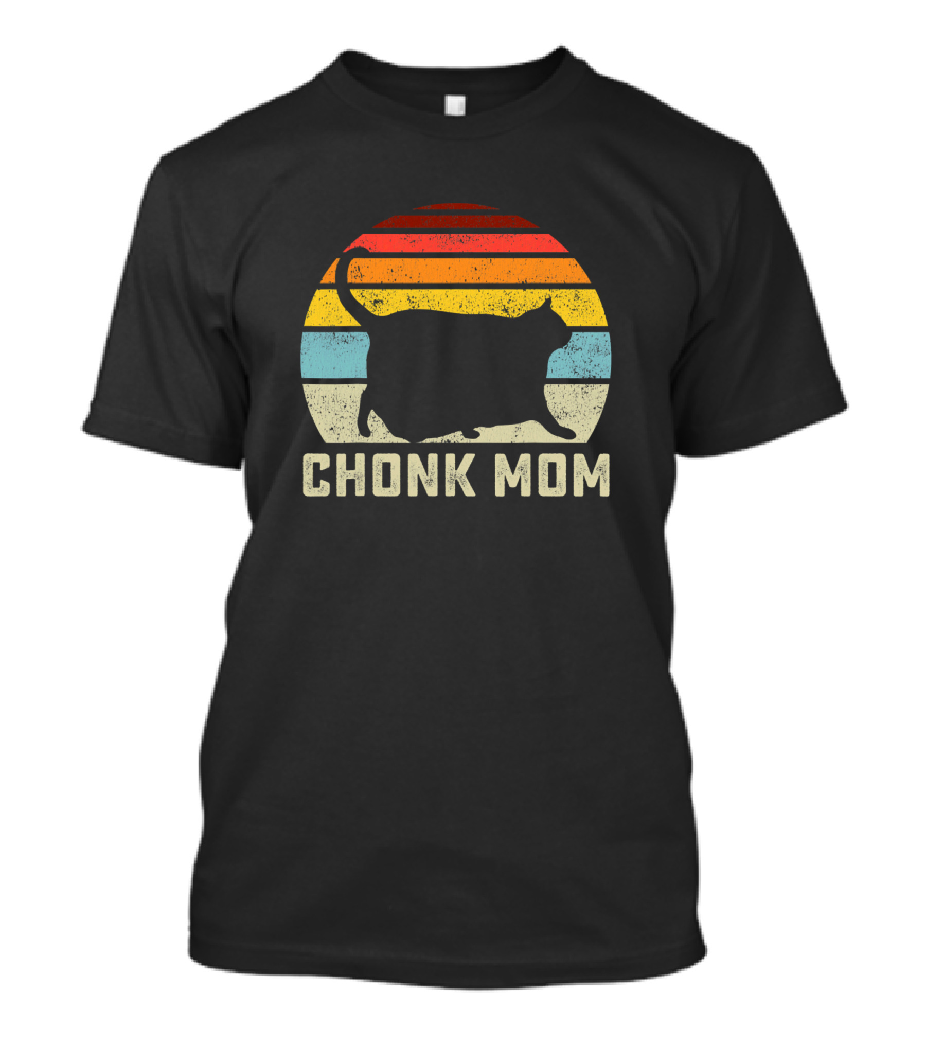 Chonk Cat Mom Scale Meme Funny Retro Style Chonk Mom T-Shirt