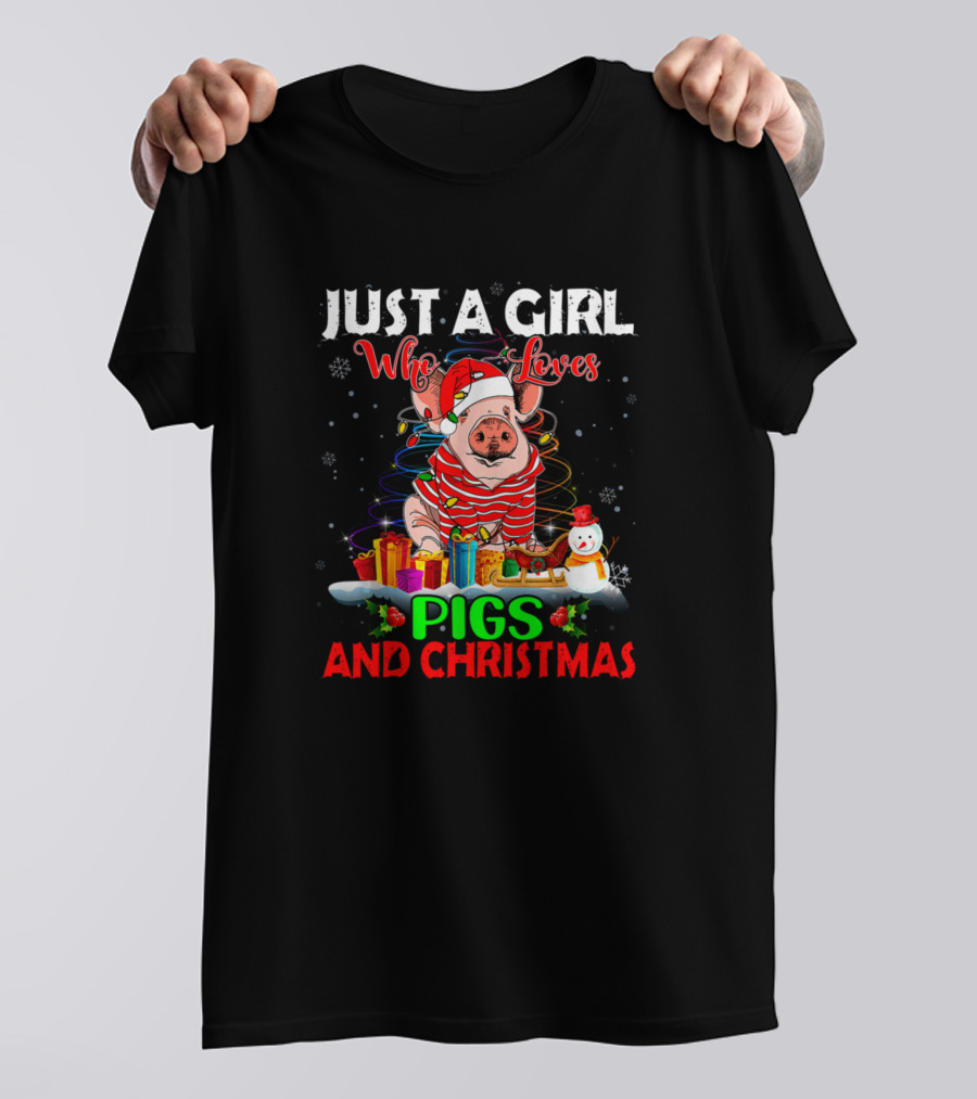 Just A Girl Who Loves Pigs And Christmas T-Shirt