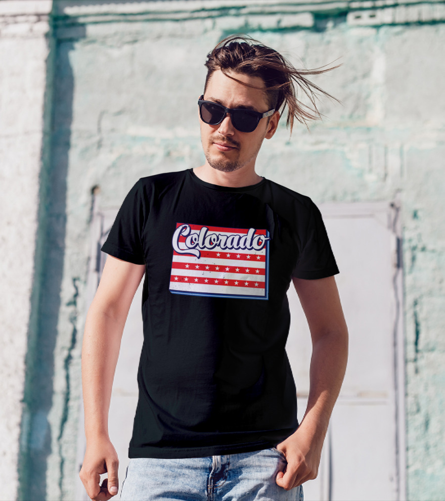 Colorado Flag Stars Stripes 4th Of July Celebration USA T-Shirt