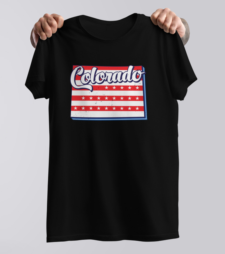 Colorado Flag Stars Stripes 4th Of July Celebration USA T-Shirt