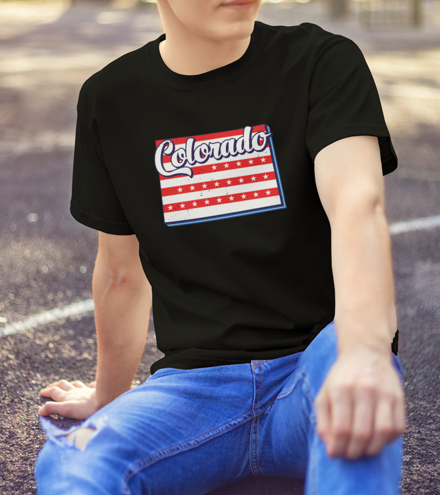 Colorado Flag Stars Stripes 4th Of July Celebration USA T-Shirt
