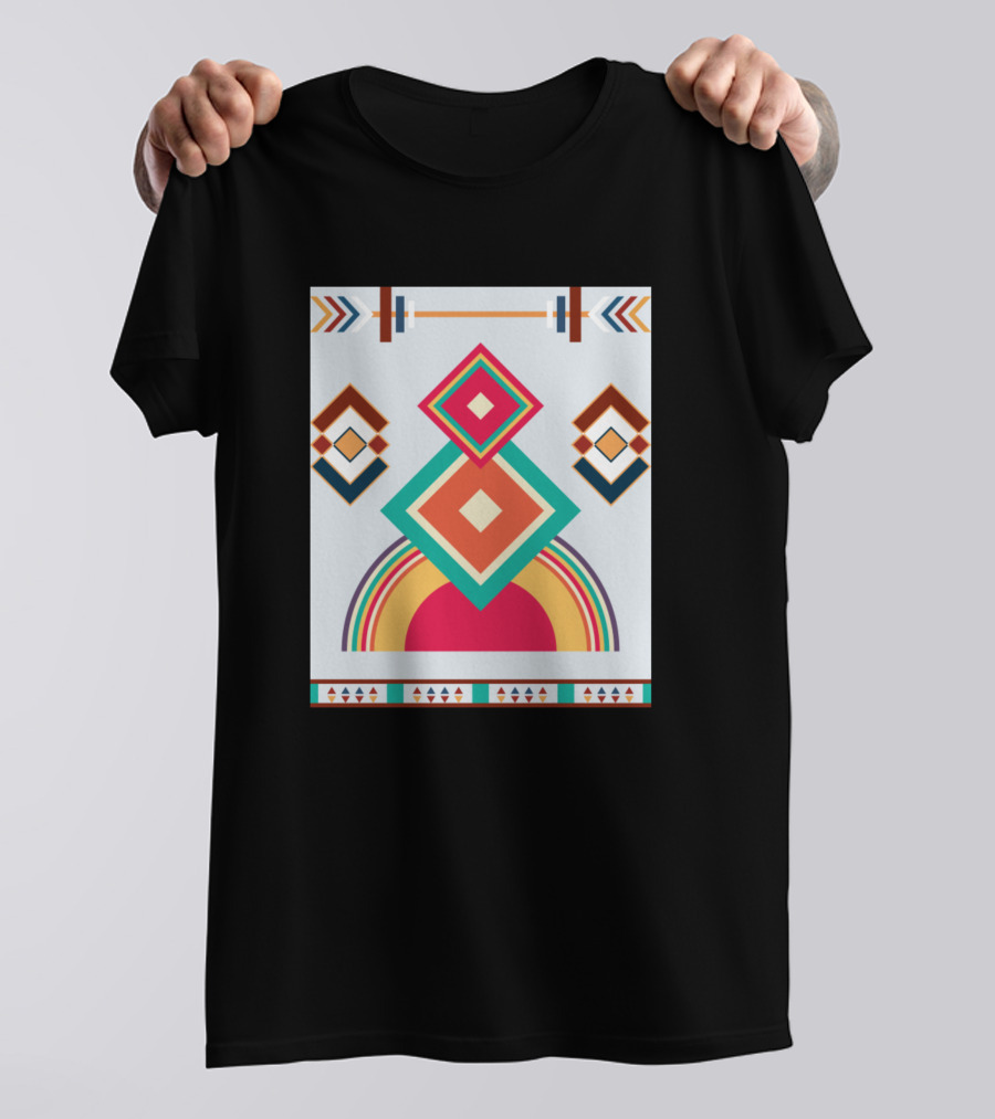 Colorful Boho Style Geometric Arrow T-Shirt
