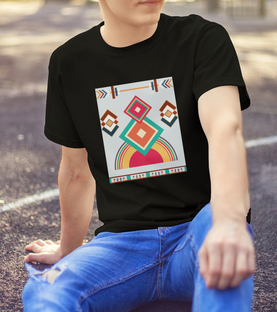 Colorful Boho Style Geometric Arrow T-Shirt