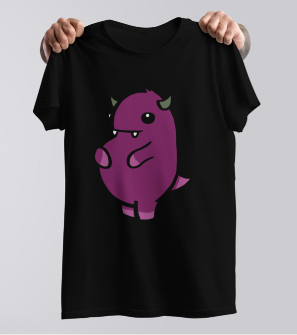 Cute Monster Purple Cartoon Character T-Shirt