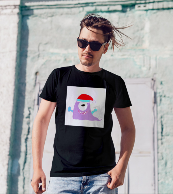 Cute Gel Monster In Christmas Hat T-Shirt