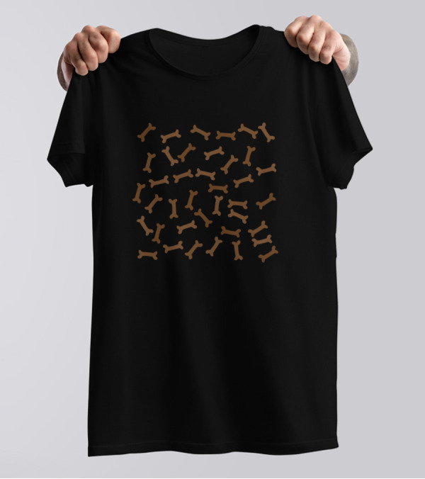 Chocolate Dog Bone Pattern Mini Bone T-Shirt