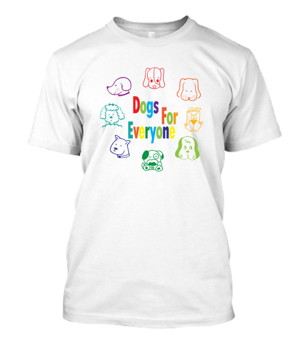 Dogs For Everyone Colorful Mixed Breed Faces T-Shirt