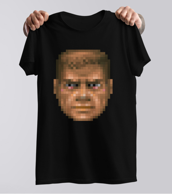 Doom Guy Pixel Health Indicator T-Shirt