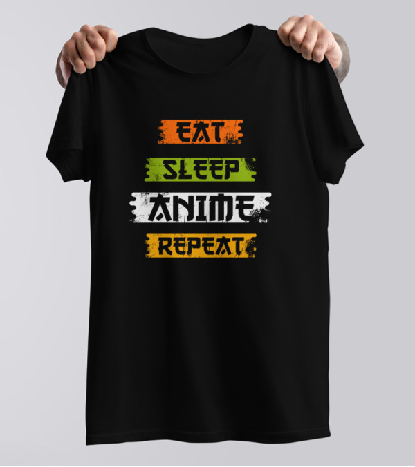 Eat Sleep Anime Repeat Funny Japanese Manga Japan Anime Enthusiast Lifestyle T-Shirt