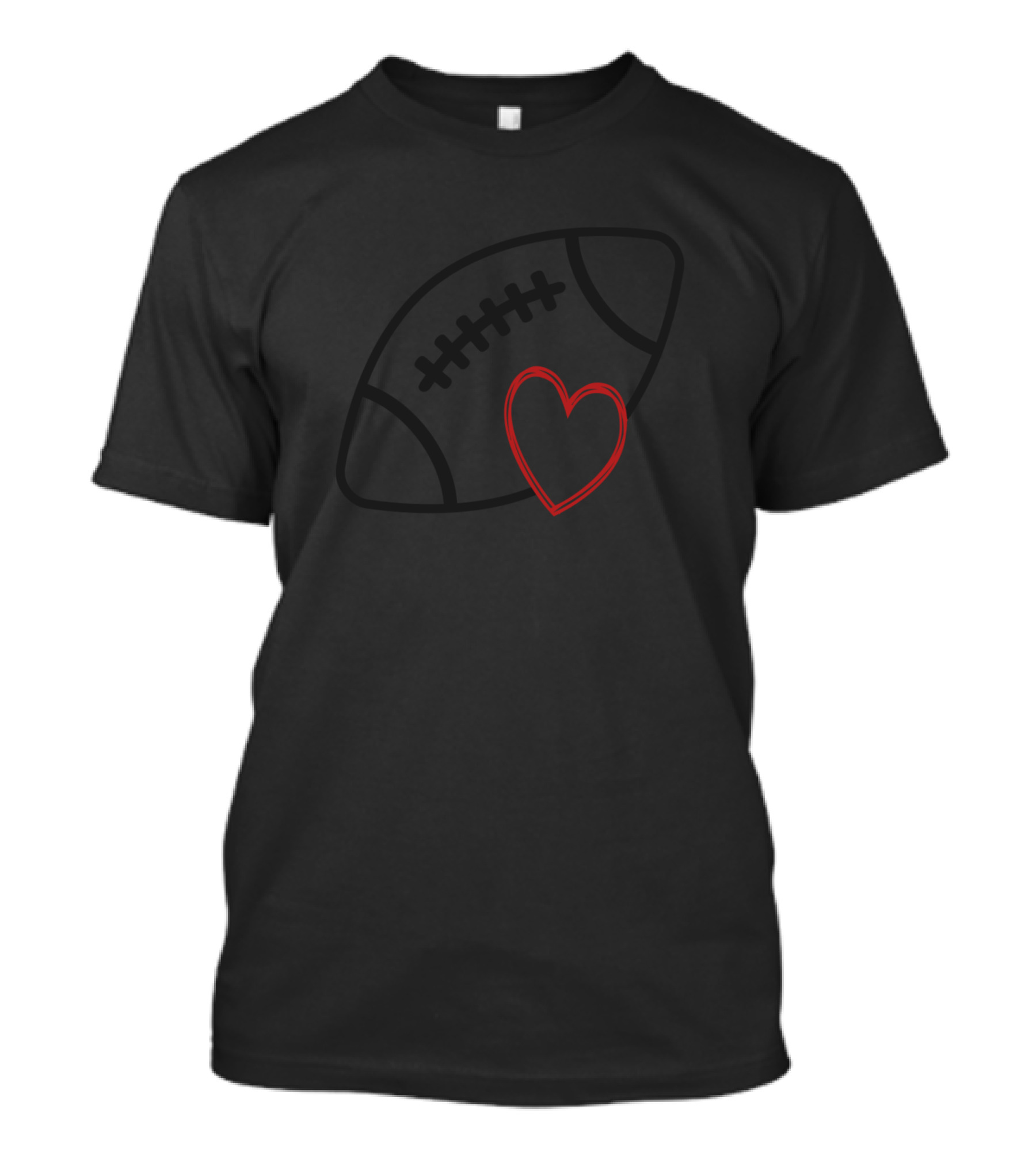 Football And Heart Symbol Connection T-Shirt