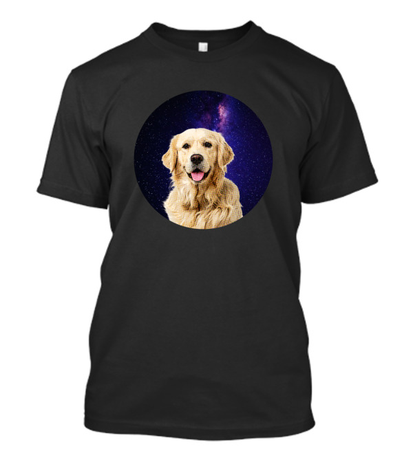 Golden Retriever Face In Galaxy Lovers T-Shirt