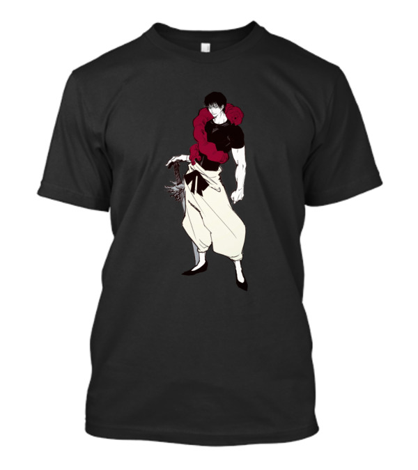 Fushiguro Touji Jujutsu Kaisen White Pants Red Snake Black T-Shirt