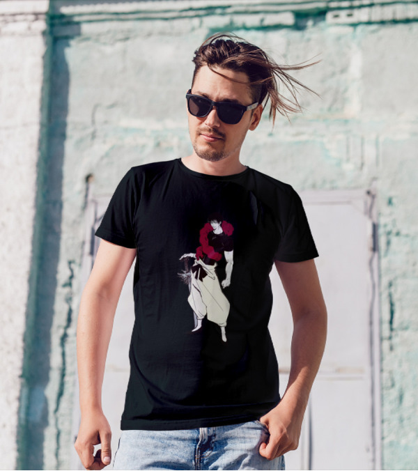 Fushiguro Touji Jujutsu Kaisen White Pants Red Snake Black T-Shirt