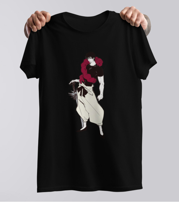 Fushiguro Touji Jujutsu Kaisen White Pants Red Snake Black T-Shirt