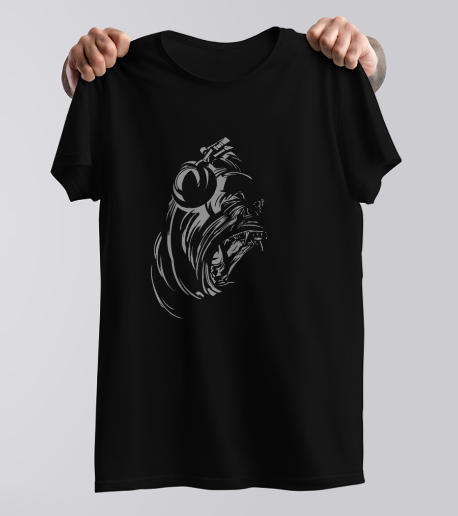 Gorilla DJ Headphones Musician Roaring Gorilla With Headphones T-Shirt