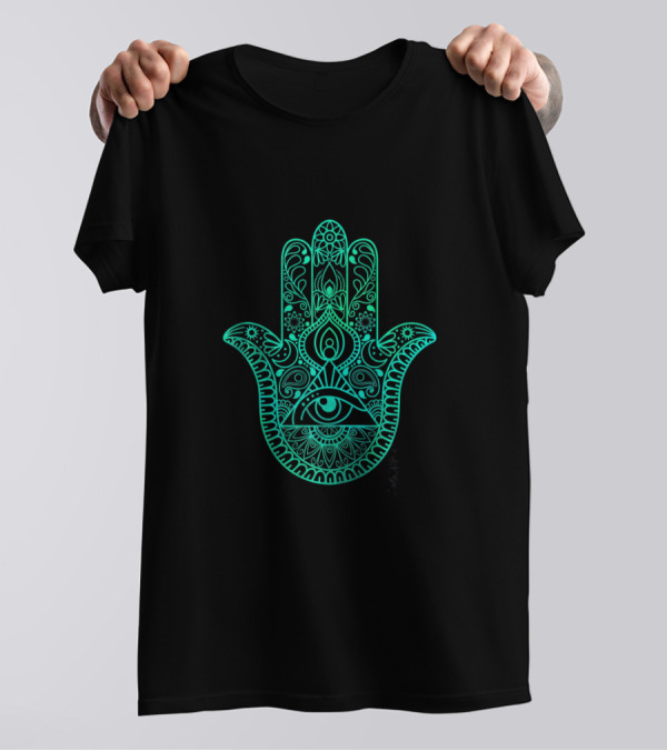 Hamsa Eye Symbol Yoga Meditation Spiritual Mandala T-Shirt