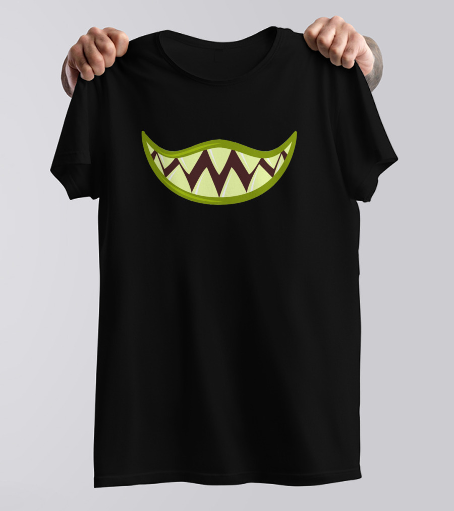 Horror Mouth Creepy Green Monster Teeth T-Shirt