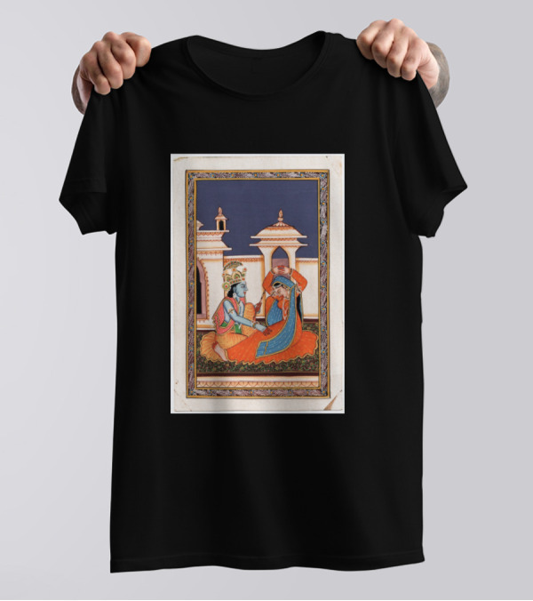 Krishnas Raas Leela Divine Dance In Traditional Indian Art Scene With Krishna And Radha T-Shirt