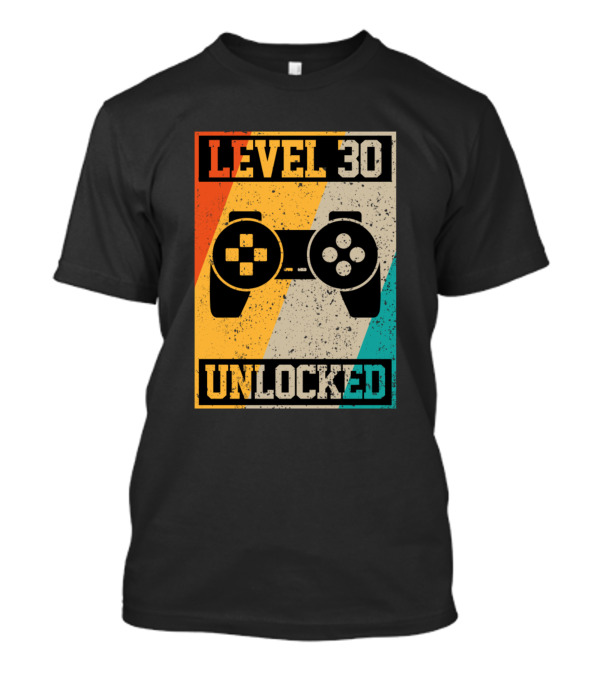 Level 30 Unlocked Vintage Gamer Controller T-Shirt