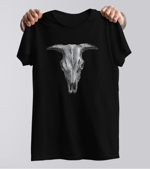 Cow Skull Head Illustration Livestock T-Shirt