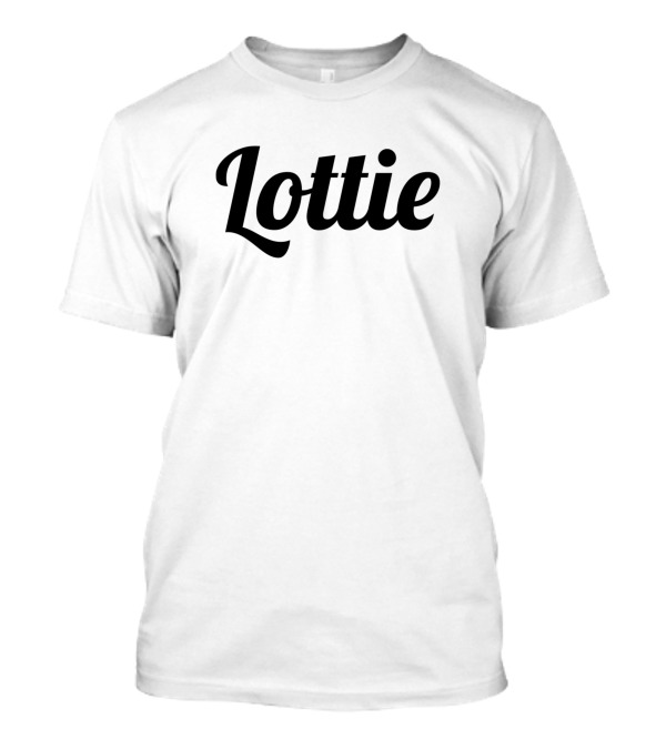 Lottie Black Cursive Font Text T-Shirt