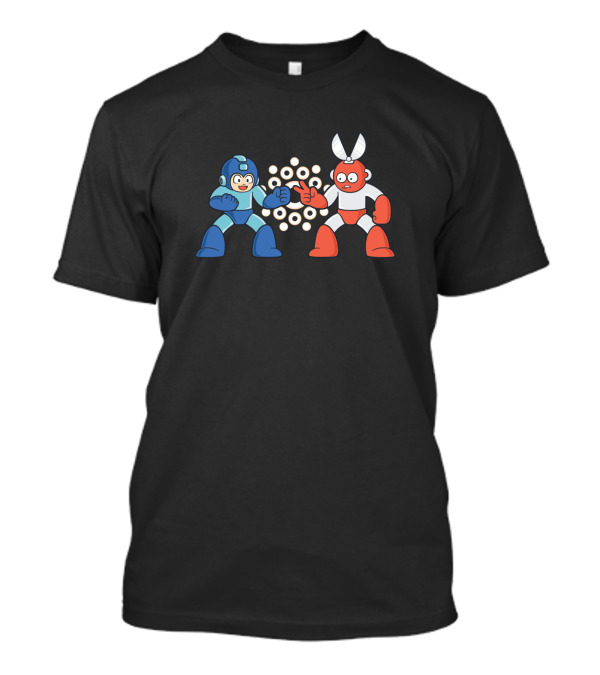 Mega Man And Cut Man Iconic Battle Scene T-Shirt