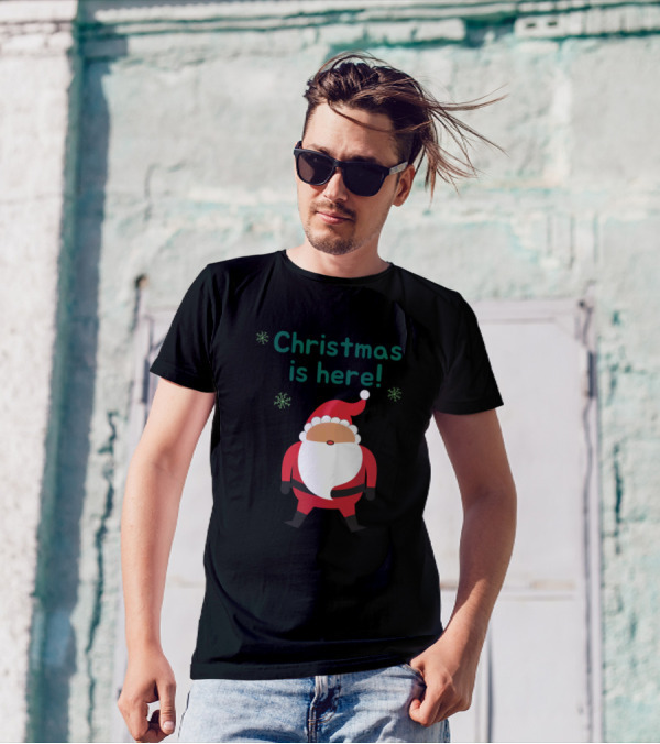 Christmas Is Here Santa Claus Snowflakes T-Shirt