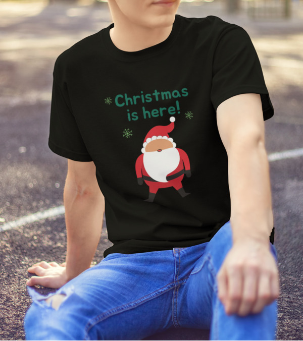 Christmas Is Here Santa Claus Snowflakes T-Shirt
