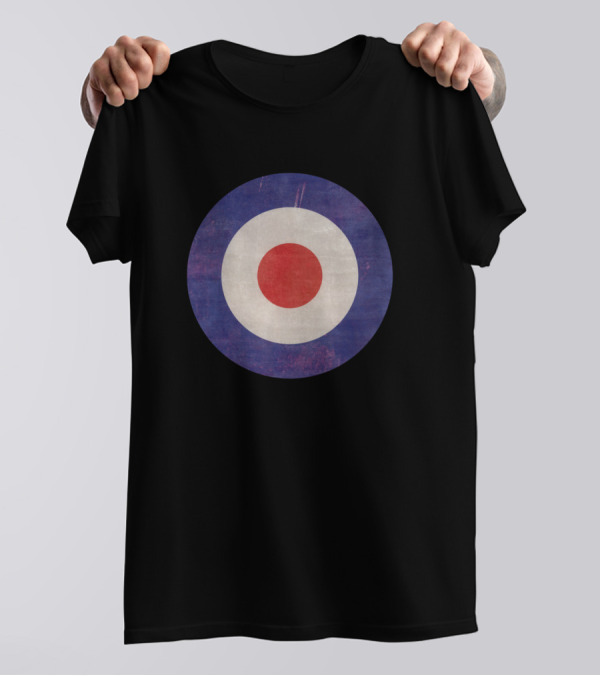 Mod Target Roundel With Vintage Distressed Look T-Shirt