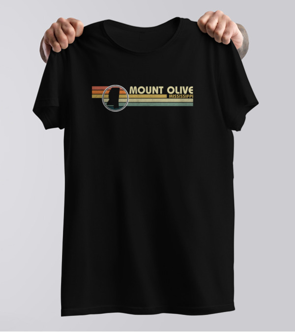 Mount Olive Mississippi Vintage Retro Sunset Outline T-Shirt