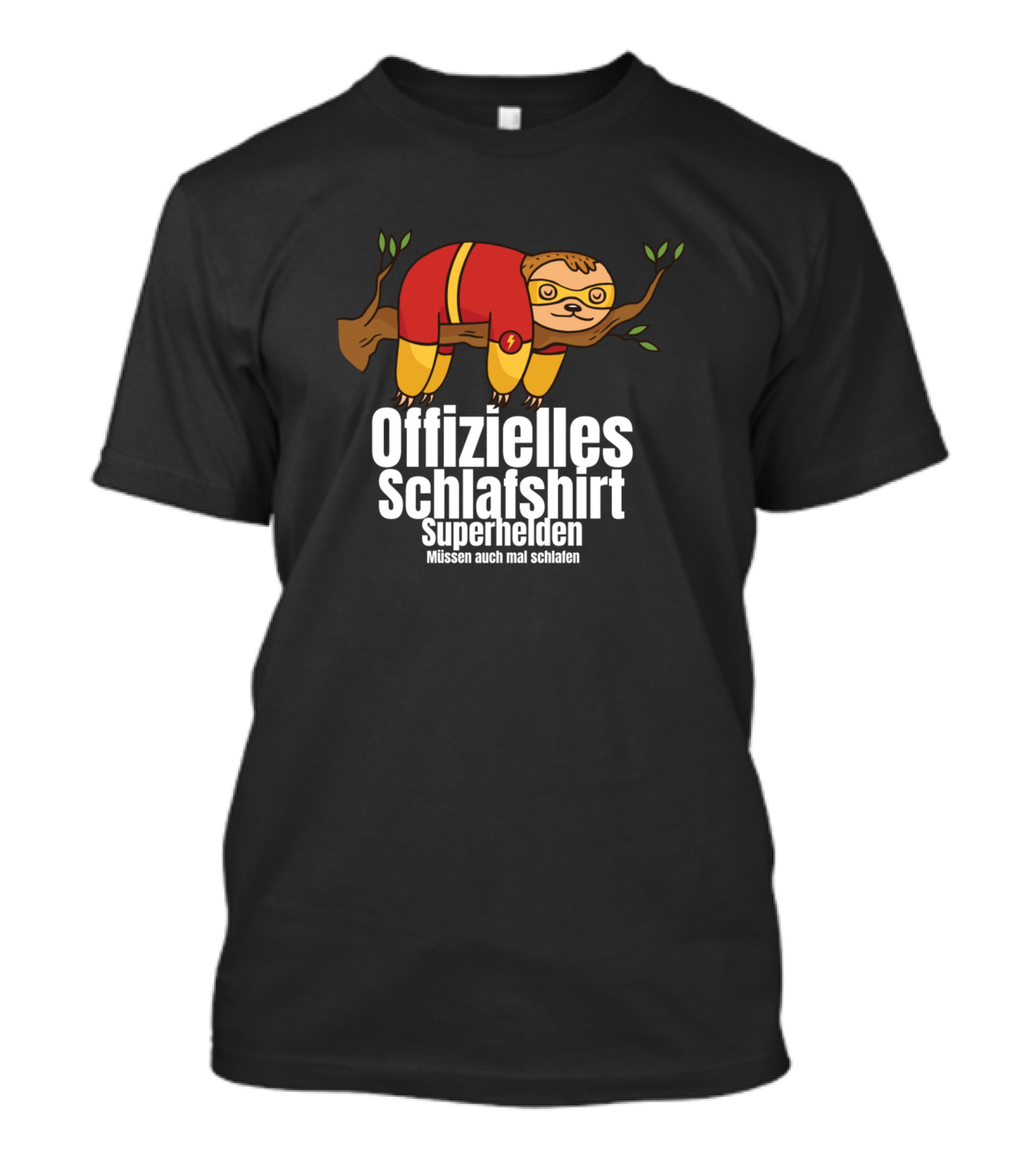 Offizielles Schlafshirt Superhelden Müssen Auch Mal Schlafen Sloth T-Shirt