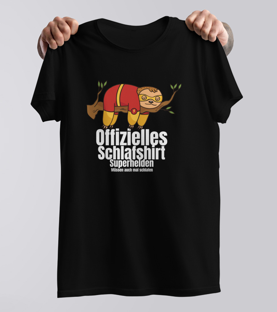 Offizielles Schlafshirt Superhelden Müssen Auch Mal Schlafen Sloth T-Shirt